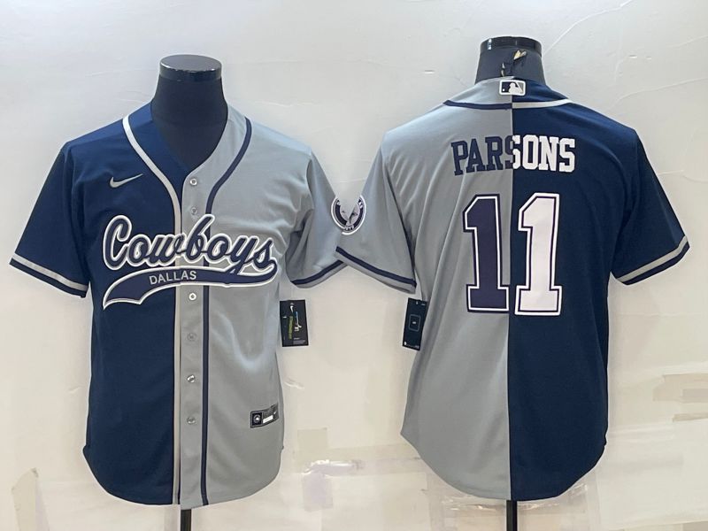 Men Dallas Cowboys #11 Parsons Blue grey 2022 Nike Co branded NFL Jersey->nba hats->Sports Caps